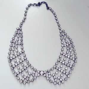 Crystal Collar Silver tone